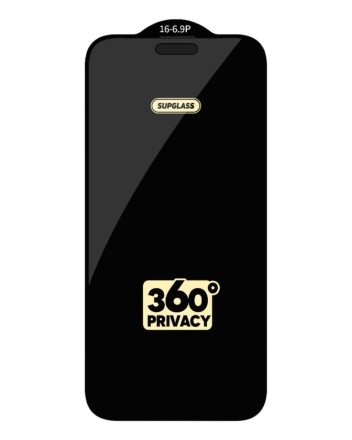 Защитное стекло для i-Phone 16 Pro Max Supglass SG-09 Антишпион чёрное