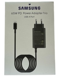 Сетевое зар. устр. для Samsung 65W 1USB с кабелем Type-C в упаковке черное (High copy)