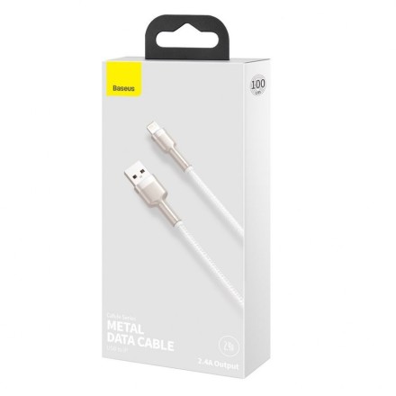Usb Кабель-зарядка Lightning Baseus Cafule 2.4A 1м (CALJK-A02) белый