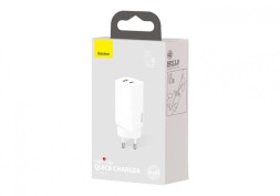 Сетевое зарядное устройство Baseus GaN2 Lite Quick Charger 1USB/1C 65W (CCGAN2L-B02) белое