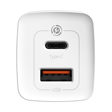 Сетевое зарядное устройство Baseus GaN2 Lite Quick Charger 1USB/1C 65W (CCGAN2L-B02) белое