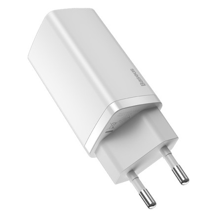Сетевое зарядное устройство Baseus GaN2 Lite Quick Charger 1USB/1C 65W (CCGAN2L-B02) белое