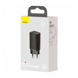 Сетевое зарядное устройство Baseus GaN2 Lite Quick Charger 1USB/1C 65W (CCGAN2L-B01) черное