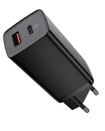 Сетевое зарядное устройство Baseus GaN2 Lite Quick Charger 1USB/1C 65W (CCGAN2L-B01) черное