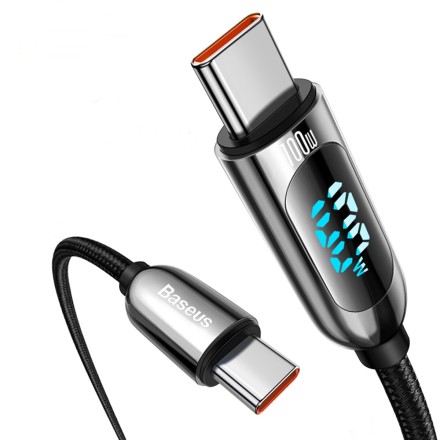 Кабель-зарядка Type-C на Type-C Baseus Display 100W 2м (CATSK-C01) черный
