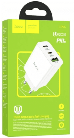 Сетевое зарядное устройство Hoco C99A 1USB/2C 20W белое