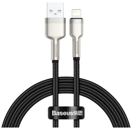 Usb Кабель-зарядка Lightning Baseus Cafule Metal 2м (CALJK-B01) черный