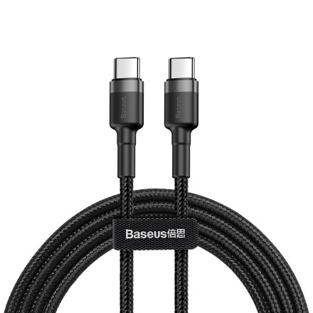 Usb Кабель-зарядка TYPE-C на TYPE-C Baseus Cafule PD2.0 1м (CATKLF-GG1) серо-черный