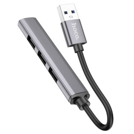 USB 3.0 хаб Hoco HB26 4 порта 3 USB2.0/1 USB3.0 серебристый