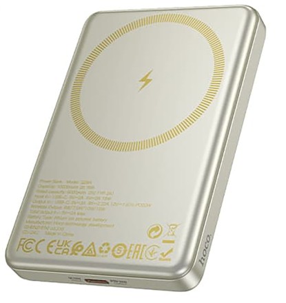 Powerbank с беспроводной зарядкой MagSafe Hoco Q26A 10000mAh 2USB-C 20W золотой