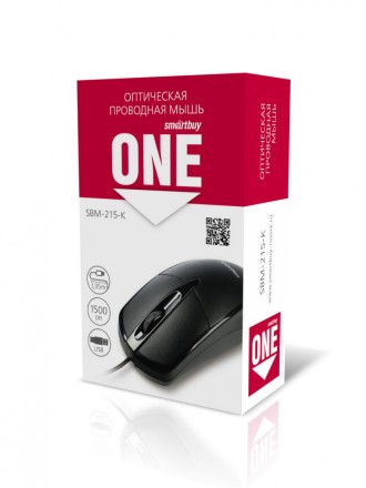 Мышь проводная Smartbuy ONE 215 (SBM-215-K)/100 черная
