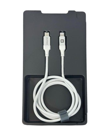 Usb Кабель-зарядка Type-C на Lightning Evelatus 60W 1,2м в тканевой оплетке белый