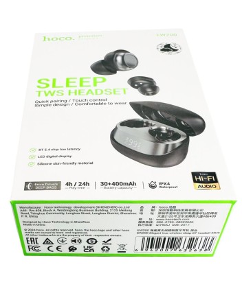 Беспроводные наушники TWS Hoco EW200 BT5.4/30mAh (400mAh)/4ч черные