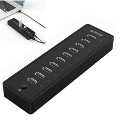 USB-хаб Orico P10-U2 USB2.0x10 черный
