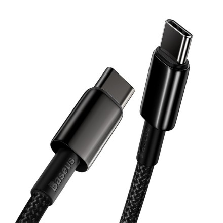 Кабель-зарядка Type-C на Type-C Baseus Tungsten Gold 100W 1м (CATWJ-01) черный