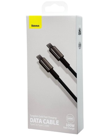 Кабель-зарядка Type-C на Type-C Baseus Tungsten Gold 100W 1м (CATWJ-01) черный