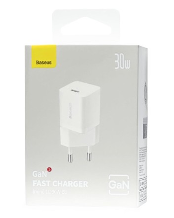 Сетевое зар. устр. Baseus GaN5 Fast Charger (mini) 1C 30W CCGN070502 белое