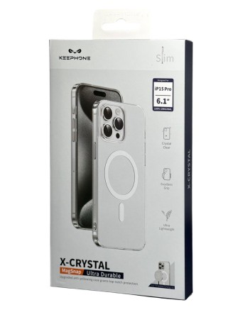 Накладка для i-Phone 15 Pro Keephone X-Crystal MagSnap прозрачный