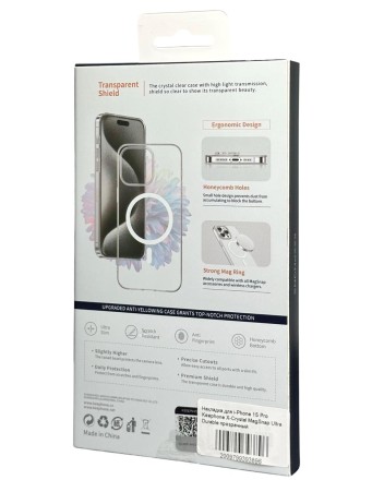 Накладка для i-Phone 15 Pro Keephone X-Crystal MagSnap прозрачный