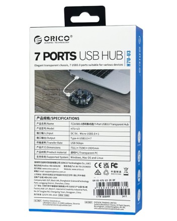 USB-хаб Orico H7U-U3 USB3.0x7 черный
