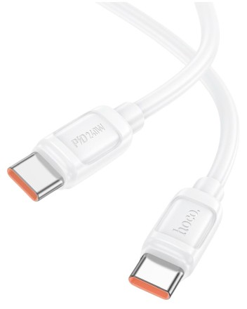 Usb Кабель-зарядка Type-C на Type-C Hoco X115 5A 240W 1м силиконовый белый