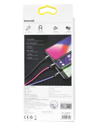 Usb Кабель-зарядка Lighting Baseus 3in1 i-Phone/Micro/Type-C CAMLT-BSY01