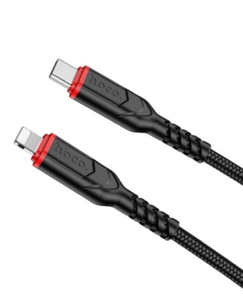 Usb Кабель-зарядка Type-C на Lightning Hoco X59 3A 60W 1м в тканевой оплетке черный