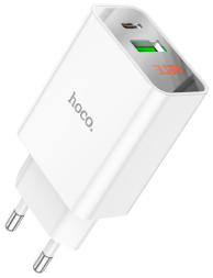Сетевое зарядное устройство Hoco C100A 1USB/1C 20W QC3.0 белое