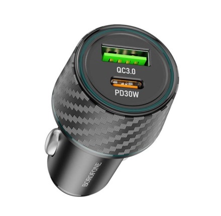 Автомобильное зарядное устройство Borofone BZ21 1USB/1C 30W черное