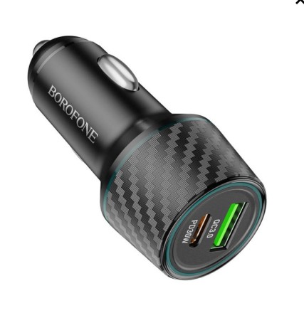 Автомобильное зарядное устройство Borofone BZ21 1USB/1C 30W черное