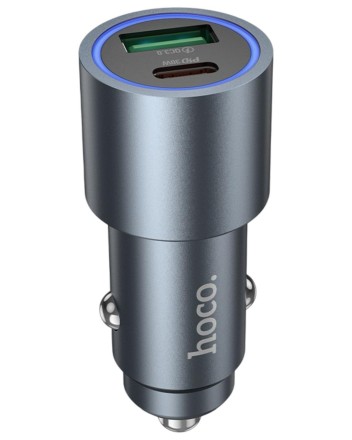Автомобильное зарядное устройство Hoco Z60 1USB/1C 48W серый