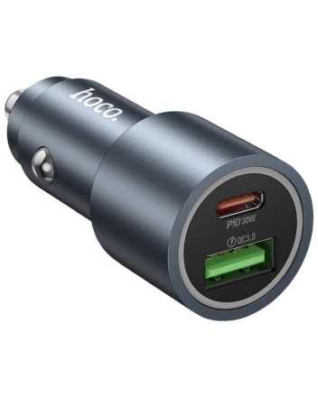 Автомобильное зарядное устройство Hoco Z60 1USB/1C 48W серый