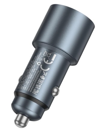 Автомобильное зарядное устройство Hoco Z60 1USB/1C 48W серый