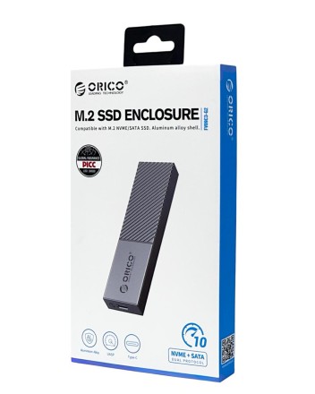 Внешний корпус для M2 NVMe/NGFF(SATA) Orico FV09C3 USB-C3.2 серый