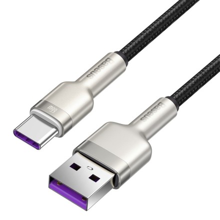 Usb Кабель-зарядка TYPE-C Baseus Cafule Series Metal Data Cable 66W 2м (CAKF000201) черный