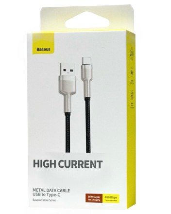 Usb Кабель-зарядка TYPE-C Baseus Cafule Series Metal Data Cable 66W 2м (CAKF000201) черный