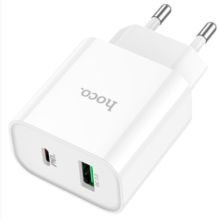 Сетевое зарядное устройство Hoco C80A Plus 1USB/1С PD/QC3.0 3A 20W белое