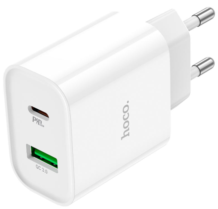 Сетевое зарядное устройство Hoco C80A Plus 1USB/1С PD/QC3.0 3A 20W белое