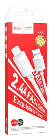 Usb Кабель Lightning Hoco X88 2.4A 1м белый
