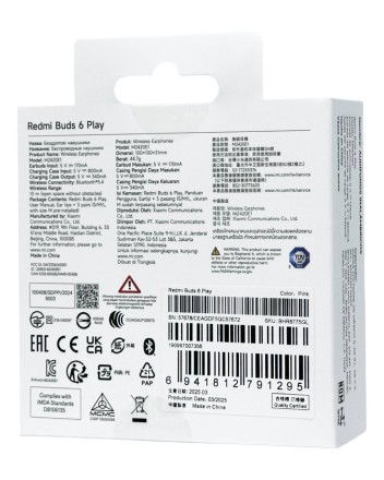 Наушники беспроводные Xiaomi Redmi Buds 6 Play EU розовые