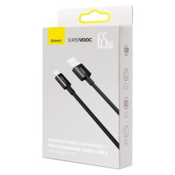 Usb Кабель-зарядка TYPE-C Baseus Superior Supervooc 65W 1м (CAYS000901) черный