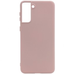 Накладка для Samsung Galaxy S21 Silicone cover без логотипа пудро