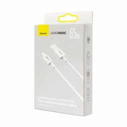 Usb Кабель-зарядка TYPE-C Baseus Superior Supervooc 65W 1м (CAYS000902) белый