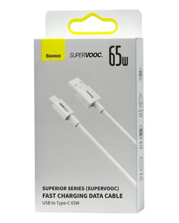 Usb Кабель-зарядка TYPE-C Baseus Superior Supervooc 65W 1м (CAYS000902) белый