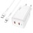 Сетевое зар. устр. Hoco N23 GaN с шнуром Type-C на Lightning 2C 45W белое