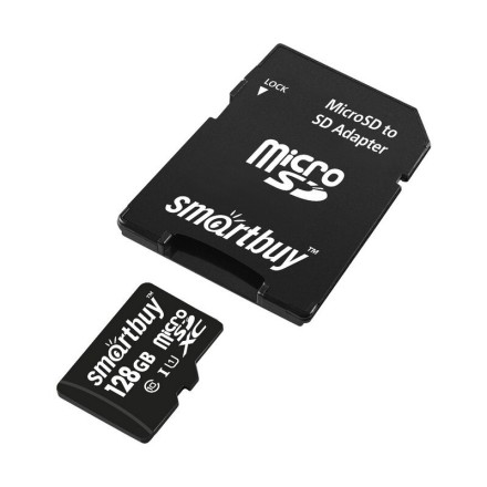 Карта памяти micro SDHC Smartbuy 128GB Class 10 (с адаптером SD)