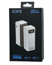 Powerbank EOFE G203 20000mAh 3A 100W/22.5W 2USB/Type-C с дисплеем серебристый