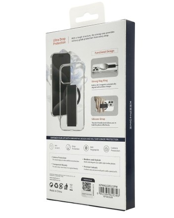 Накладка для i-Phone 15 Pro Max Keephone Maggrip MagSnap прозрачный черный