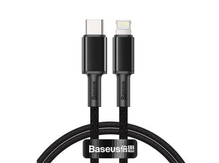 Кабель-зарядка Type-C на Lightning Baseus High Density Braided 20W 1м (CATLGD-01) черный