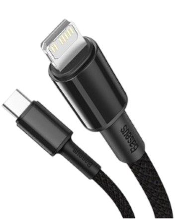 Кабель-зарядка Type-C на Lightning Baseus High Density Braided 20W 1м (CATLGD-01) черный